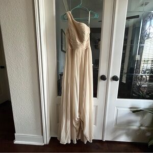 Dear Cleo Madison One Shoulder Formal Gown in Vanilla